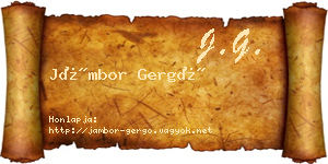 Jámbor Gergő névjegykártya