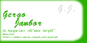 gergo jambor business card